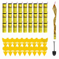 Set 40 bucăți Bandă adezivă pentru muște și capcane galbene FEBCAT - Capcană pentru musculițe de oțet și țânțari pentru uz interior, împotriva musculițelor negre de pământ (sciaride) 1