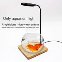 DELITLS USB-s LED Akvárium Lámpa, 10W Teljes Spektrumú, Bambusz Talppal, Nano Akváriumokhoz és Növényekhez 4