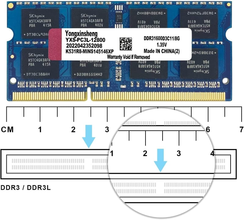 Yongxinsheng DDR3 16GB (2x8GB) Laptop RAM 1600MHz SODIMM Memória Kék