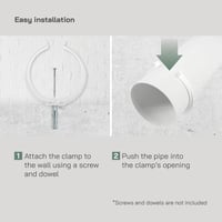 Vent Systems 8 db 100mm-es Műanyag Fali Tartó Kerek Szellőzőcsövekhez - Előfúrt Lyukakkal - Fűtés, Hűtés, Légkondicionálás - 4 Csomag 5