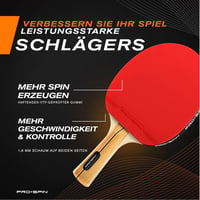 PRO-SPIN Prémium Pingpongütő Szett 4 Ütővel, 3 Csillagos Labdákkal és Táskával 2