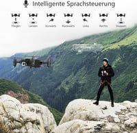 Wipkviey T25 Mini Drón 1080P HD Kamerával, WiFi FPV Élő Képátvitel, Összecsukható, Kezdőknek, Fejnélküli Mód, Gravitációs Irányítás, 2 Akkum 6