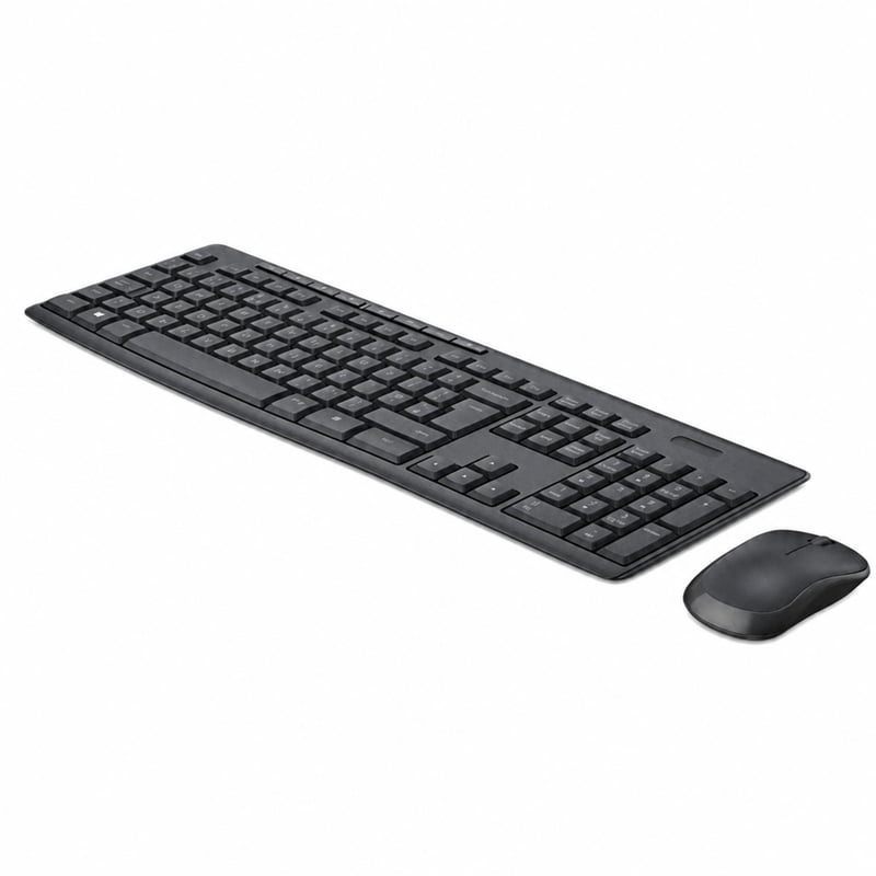 Logitech MK295 Silent bežični set tipkovnice i miša, španjolski QWERTY raspored — bez USB prijamnika (stanje: vidi 2. sliku)