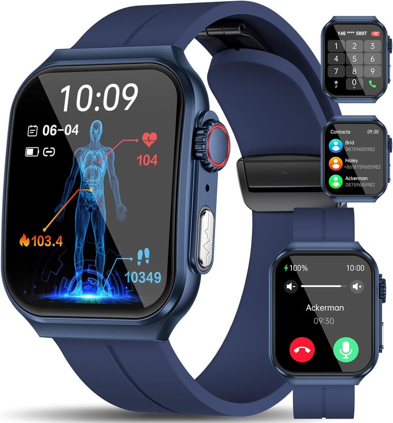 Marsyu 2024 EKG-s okosóra telefonálással, vérnyomásméréssel, kék