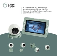 Babymoov YOO GO PLUS Bébiőr Kamerával - 5 Colos Képernyő, 10 Órás Akkumulátor, Éjjellátó Funkció, Alvástechnológia, Zöld 3