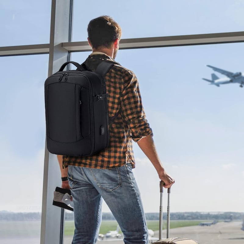 SUCIKORIO Bővíthető Repülős Hátizsák 40x20x25 - Laptoptartós, USB-s, Ryanair Kompatibilis