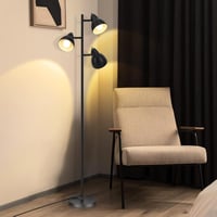 EDISHINE Állólámpa 163 cm - 3 Izzós Fekete Vintage Padlólámpa Forgatható Fejekkel, Egyedi Kapcsolókkal Nappaliba, Hálószobába, Irodába 8