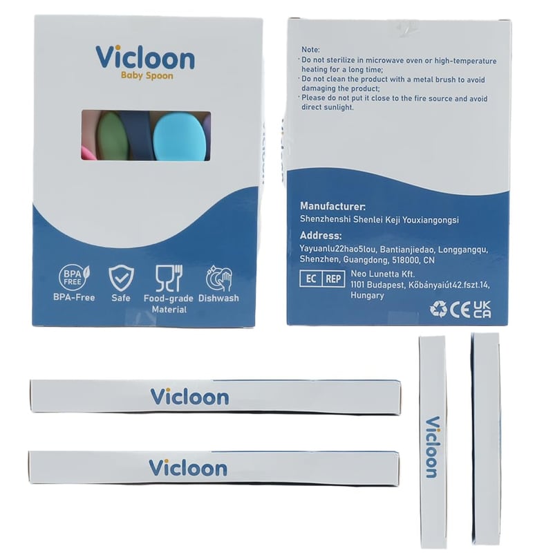 Vicloon 7 darabos extra puha szilikon bébikanál szett, BPA-mentes