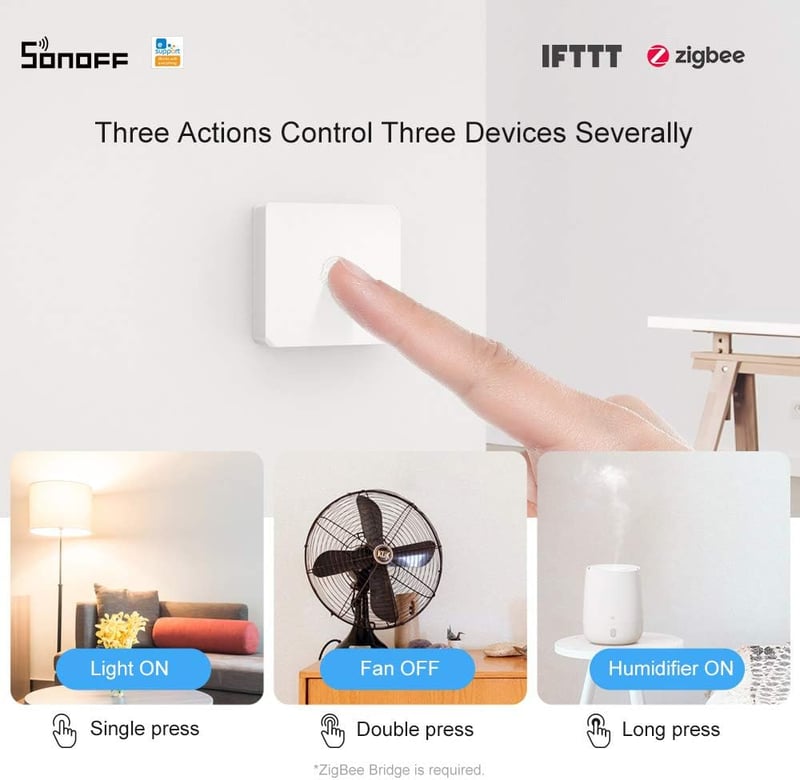 SONOFF SNZB-01 ZigBee okos kapcsoló, 2 db, eWeLink app-pal vezérelhető
