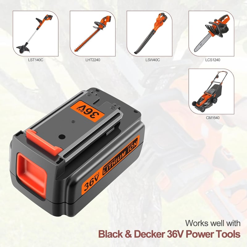 Black+Decker 36V kompatibilis akkumulátor - GOOALITY 2,5Ah lítium pótakku