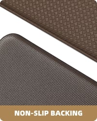 COLOR&GEOMETRY Csúszásmentes Konyhai Futószőnyeg - Vízálló, Olajálló PVC Konyhai Szőnyeg Gumi Hátlappal, Barna Szőnyeg Konyhába, Étkezőbe, F 4