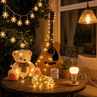 Zimný svetelný set: 30 LED reťaz + 40 LED snehové vločky + stmievateľná E27 smart žiarovka 1