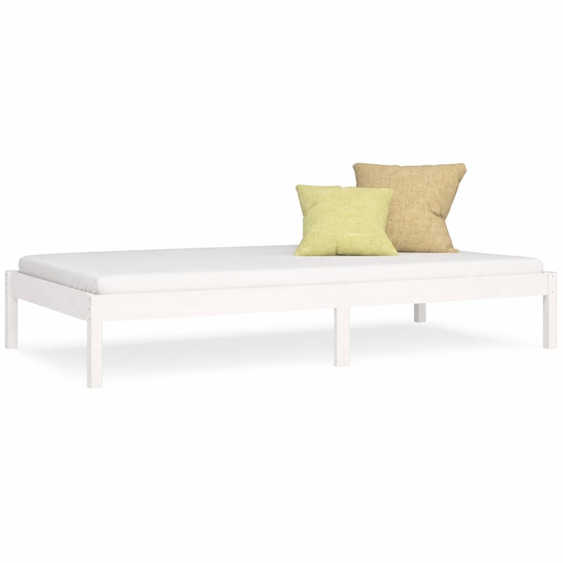 vidaXL kanapéágy matrac nélkül - fehér - 90x200 cm (tömör fenyő) — hiányzó középső összekötő léc (állapot: lásd a 2. képet)