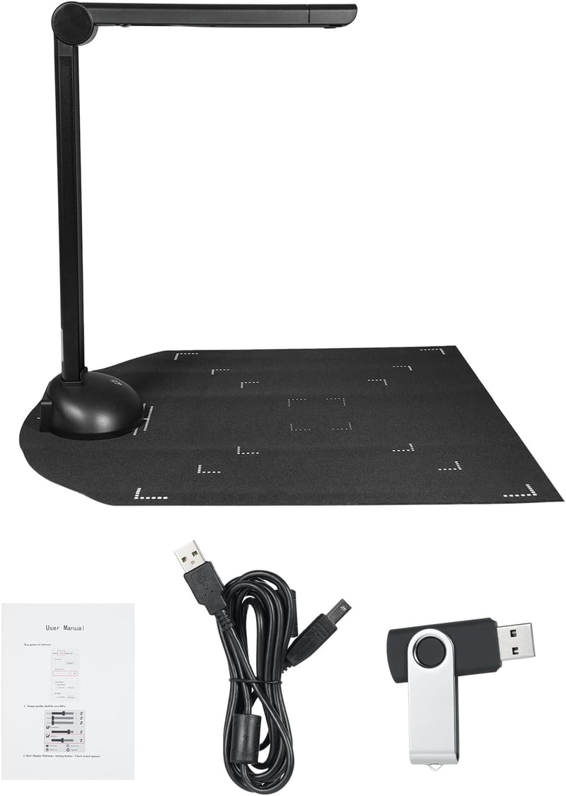 Bisofice H6 16MP Dokumentum Kamera A3/A4 Méretű Hordozható Könyvszkenner OCR Funkcióval, USB Csatlakozással, Windows Kompatibilis Tanároknak
