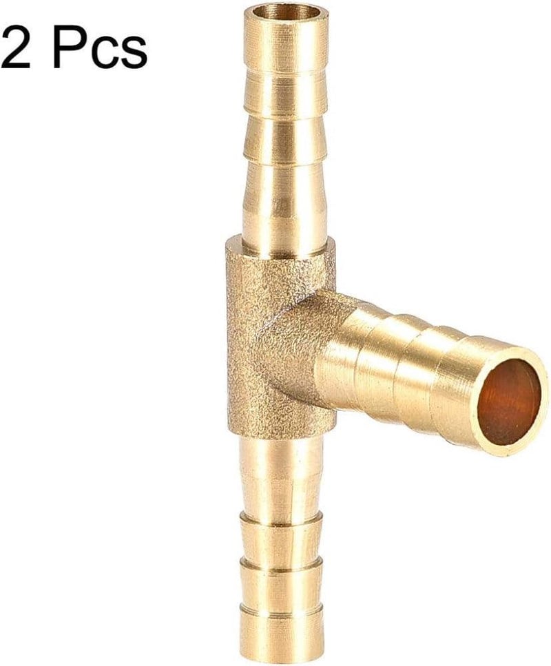Sárgaréz T-alakú szűkítő csatlakozó, 6x8x6 mm, 2 db - Sourcing Map