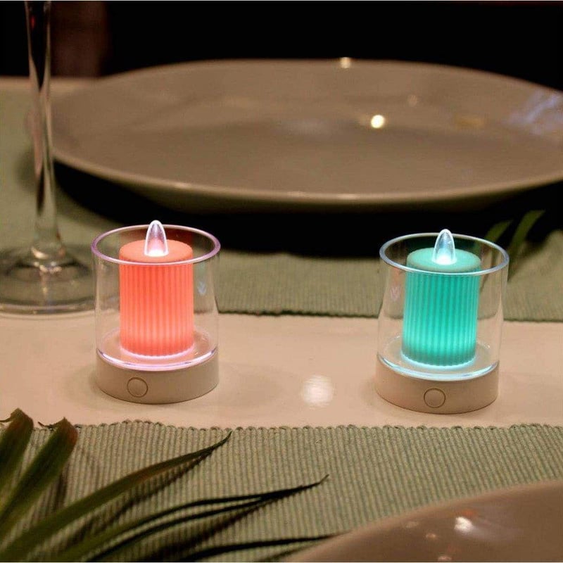 Romantikus LED Hangulatfény Szett - 2 db Lángtalan Gyertya Pároknak