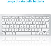 Apple MacBook kompatibilis OMOTON ezüst Bluetooth billentyűzet, QWERTY olasz kiosztással 7