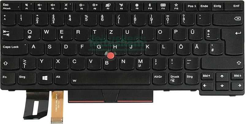 TellusRem Háttérvilágítású Német Billentyűzet Lenovo ThinkPad T480s, T490, L480, L490, L380, L390, E480, E490 Laptopokhoz - Fekete