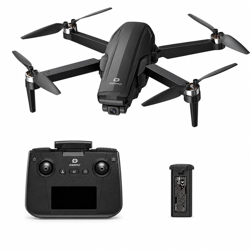Dronă DEERC D65 cu cameră 4K EIS, gimbal pe 2 axe, GPS, funcție Follow Me, sub 249g, 26 — lipsesc accesorii (stare: vezi a 2-a fotografie)