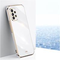 Samsung Galaxy A13 4G Aranyozott Keretes Fehér Védőtok Puha TPU Bumperrel 1