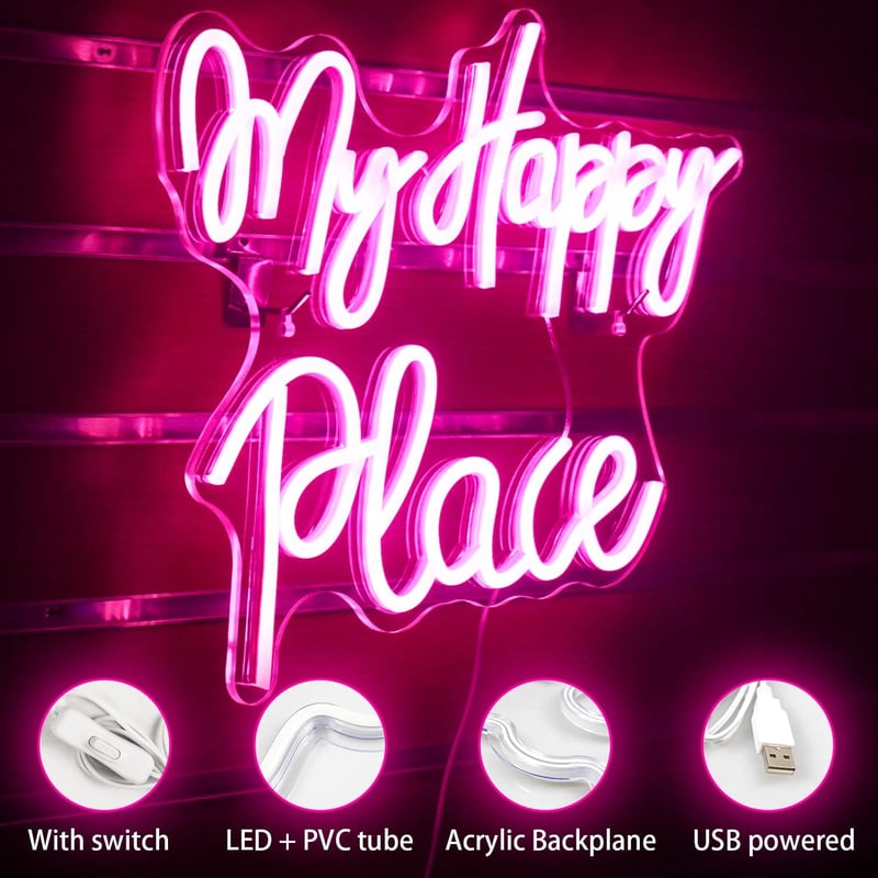 Koktél Neon Felirat - USB-s Fali Dekoráció Bároknak, Bulikhoz