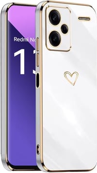 Xiaomi Redmi Note 13 Pro+ Plus 5G fehér szívmintás vékony szilikon tok lányoknak 1