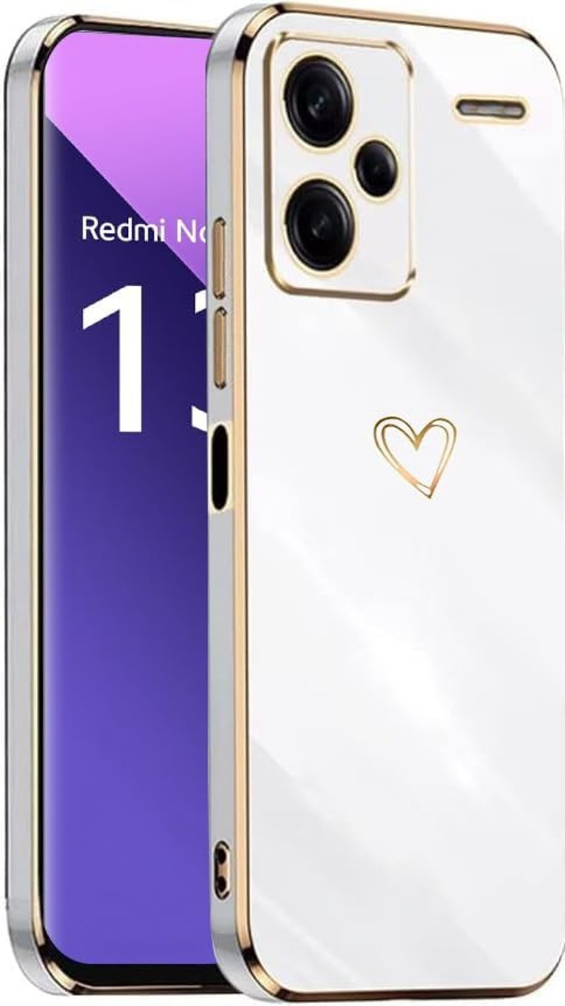 Xiaomi Redmi Note 13 Pro+ Plus 5G fehér szívmintás vékony szilikon tok lányoknak