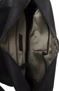 LEABAGS Amsterdam Unisex Válltáska Valódi Bivalybőrből, Vintage Megjelenés, Mágneszáras, Tágas Belső Terekkel - Fekete 6