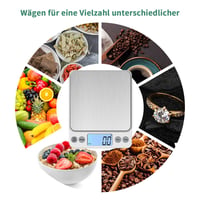 KUBEI Nagy Pontosságú Digitális Konyhai Mérleg 5kg/0.1g - USB Töltés, Rozsdamentes Acél 7