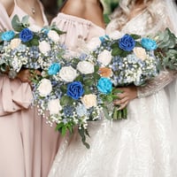 N&T NIETING Művirág Gypsophila Csomag - 10 db Élethű Fátyolvirág Csokor Esküvőre és Lakásdekorációhoz, Kék és Fehér, 54 cm 7