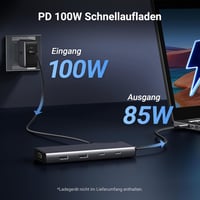 UGREEN Revodok Pro 308 USB-C dokkoló 3 kijelzőhöz, 2x HDMI, VGA, 100W PD 12