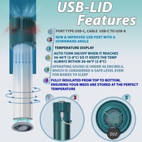4ALLFAMILY Voyager Cestovná chladiaca taška na lieky s USB napájaním a automatickým vypnutím, 2-8°C, s gélovou chladiacou vložkou, schválená TSA, na inzulín, očné kvapky, mini, zelená 7