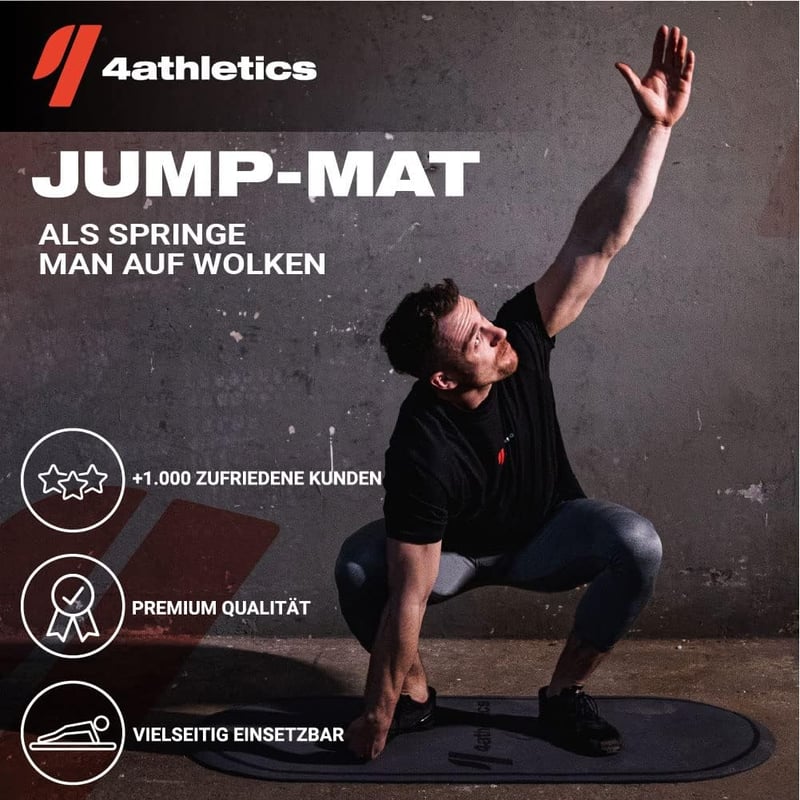 4athletics CrossHero Jump-Mat 139x62cm szürke ugrálópad jógához és edzéshez
