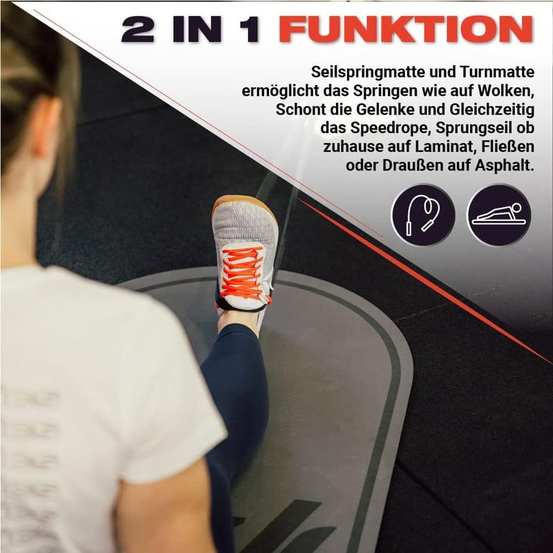 4athletics CrossHero Jump-Mat 139x62cm szürke ugrálópad jógához és edzéshez