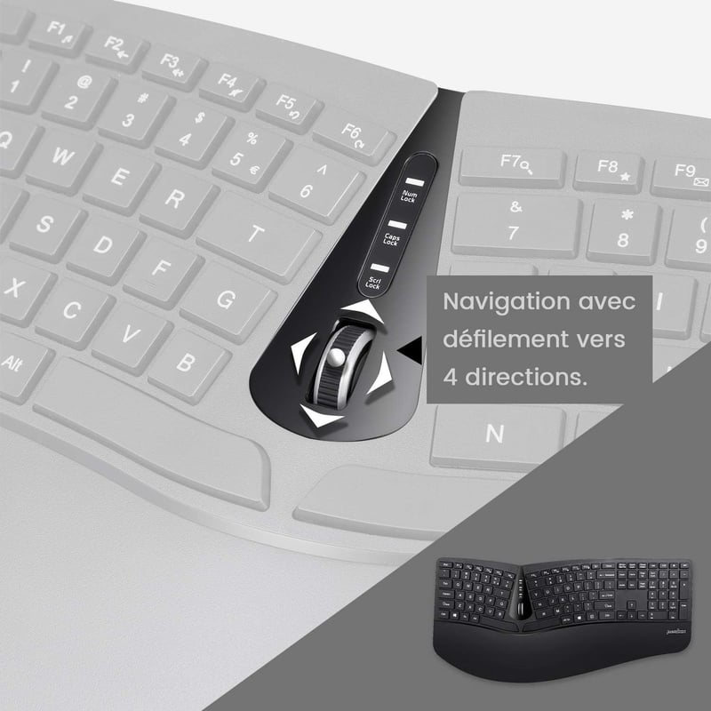 Perixx Periduo-605 Ergonomikus Vezeték Nélküli Billentyűzet és Egér Szett - Függőleges Egér Dönthető Görgővel, Állítható Csuklótámasszal, Wi