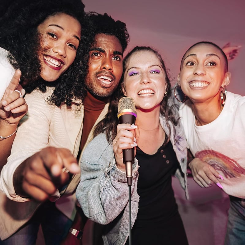 TONOR RGB XLR Karaoke Mikrofon, 5m Kábellel, Fekete Szuperkardioid