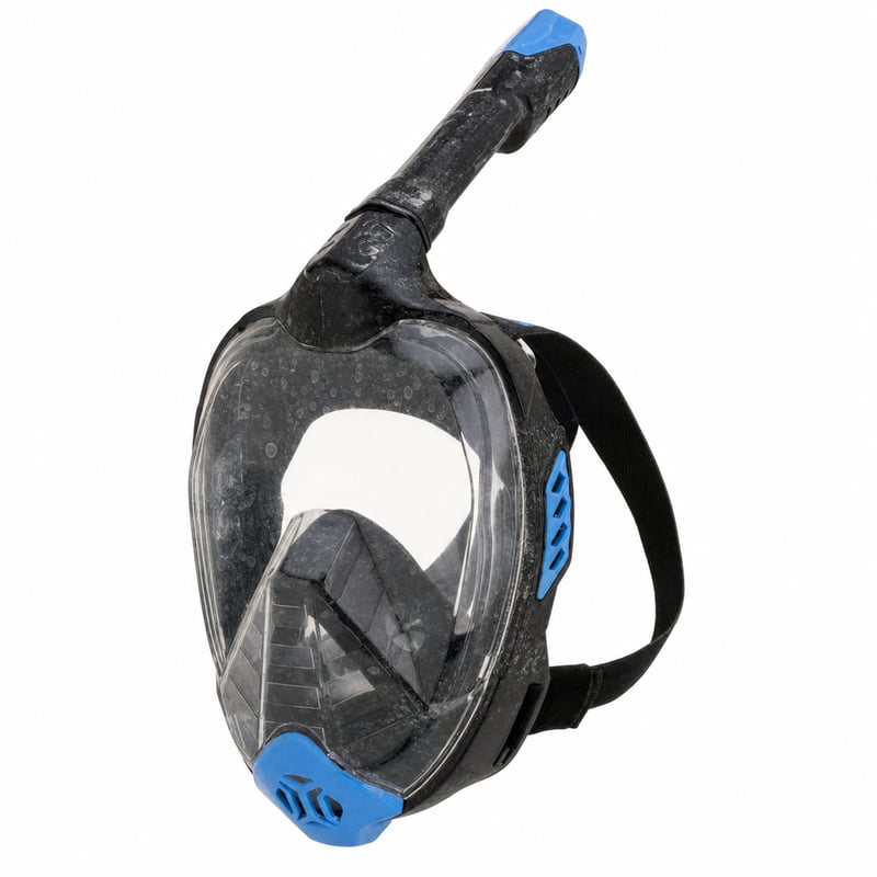 Cressi Bali Teljes Arcú Snorkel Maszk Felnőtteknek S/M méret, kamera tartóval — erősen vízköves, kissé koszos (állapot: lásd a 2. képet)