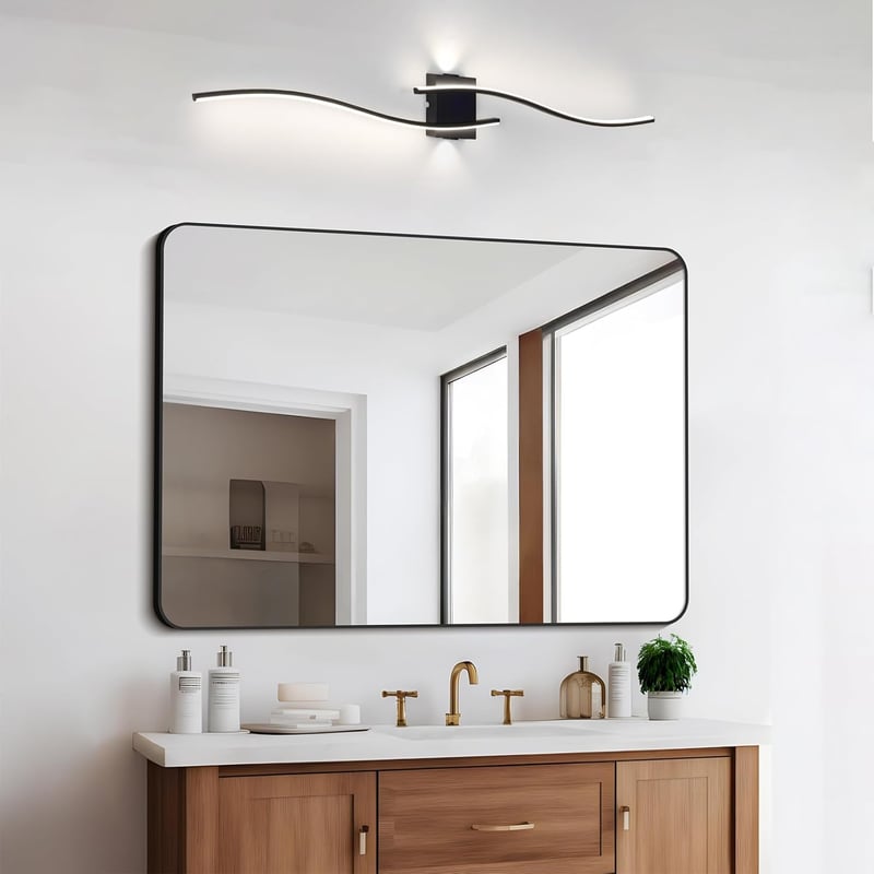 minifair 100 cm Fekete LED Fali Lámpa - Szabályozható Fényerejű Modern Akril Világítás Kiegészítő Fényforrással Nappaliba, Folyosóra, Lépcső