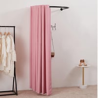 HIYOUGO Szabadon Álló Öltözőkabin - Hordozható Textil Próbafülke Üzletekbe, Színházakba, Fotóstúdiókba - Rózsaszín, 200 x 95 cm 5