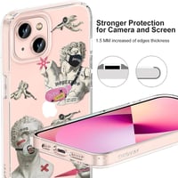 iPhone 13 Punk Szobor Mintás Átlátszó Ütésálló Tok 3
