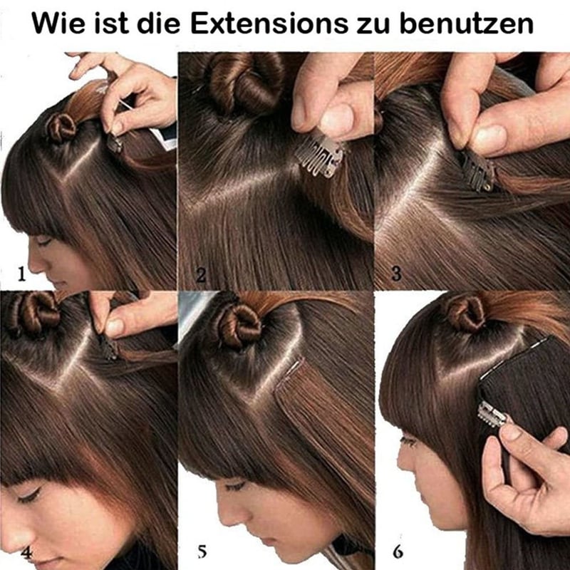 TESS 58 cm-es Natúr Fekete Láthatatlan Clip-in Hajhosszabbítás, 8 részes