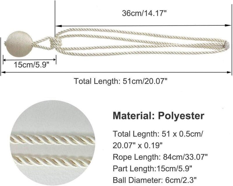 Elegáns bézs függönykötő szett - 2 db dekoratív tartó