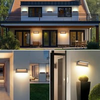 KUKAK 36W LED Kültéri Fali Lámpa, IP65 Vízálló, 3000K Meleg Fehér, 350° Forgatható Panel, Alumínium, Sötétszürke - Kerthez, Teraszhoz, Erkél 12