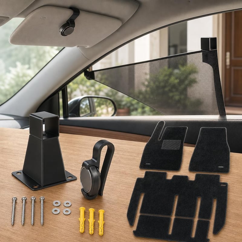 Tesla paket za zaštitu od sunca i interijer: 1x konzola + 1x držač + 4x vodootporni tepisi