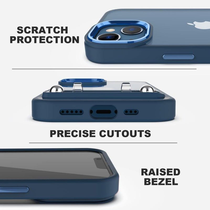 iPhone 13 Tok Állítható Nyaklánccal és Állvánnyal - Kék DOB SECHS