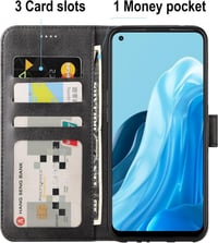 Oppo Find X5 Lite 5G bőr pénztárcatartó tok 3 kártyahellyel 3