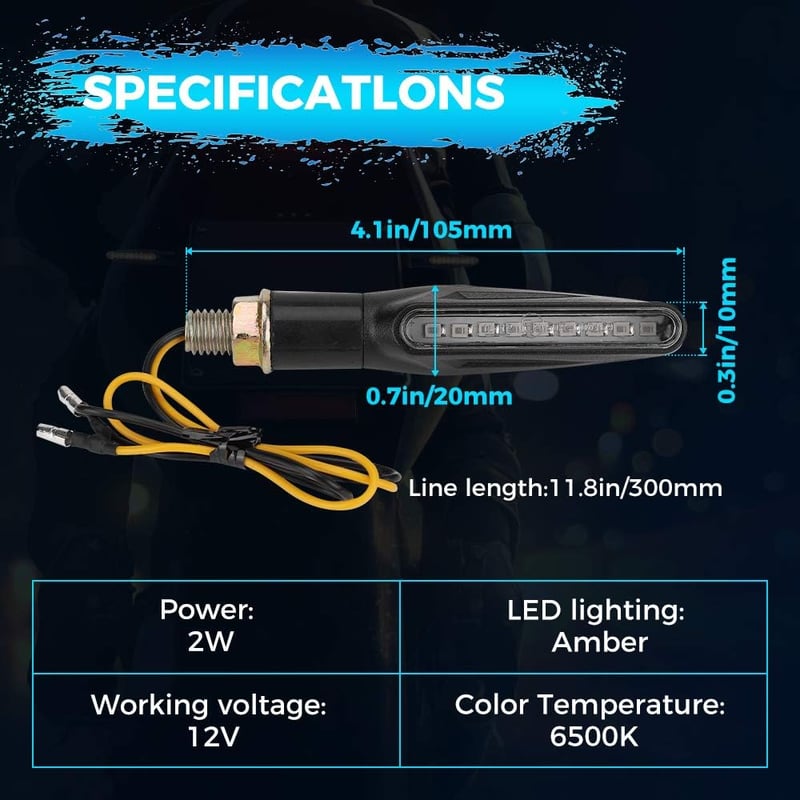 Univerzális LED irányjelző szett motorokhoz - 4db, vízálló, E24 jóváhagyott