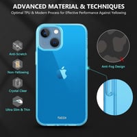 Apple iPhone 13 Mini Kék Áttetsző Szilikon Tok Beépített Képernyővédővel 7