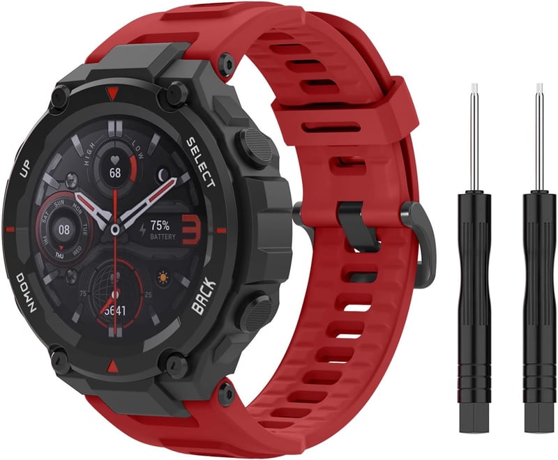 MoKo Szilikon Szíj Amazfit T-Rex/T-Rex Pro Okosórához - Puha Sportpánt Csavarhúzókkal, Csereszíj Okosóra Kiegészítő