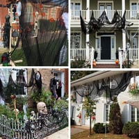 Halloween Fekete Géz Kendő 200x100cm - Kísértetház Dekoráció, Ijesztő Bulikellék 4